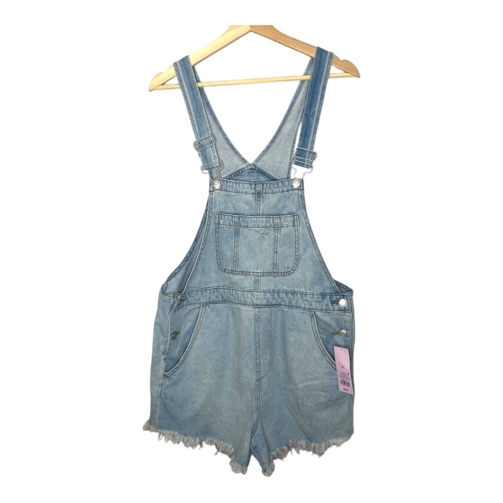 NWT Denim Overall Shorts